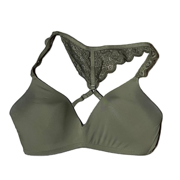 Aerie Army Green Woman’s Lace Accented Bra Size 34D - Picture 1 of 6